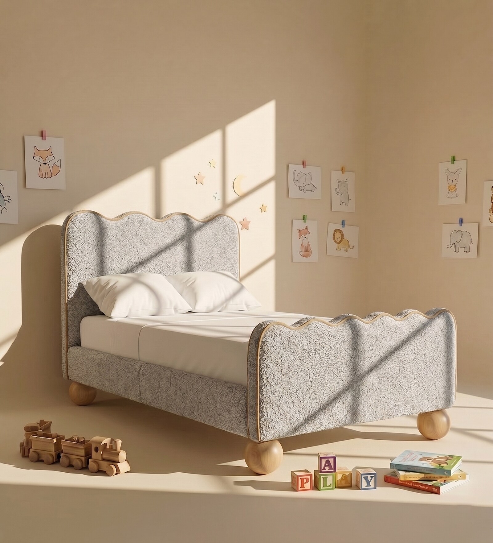 Princess Glow Kids Toddler Bed In White Colour