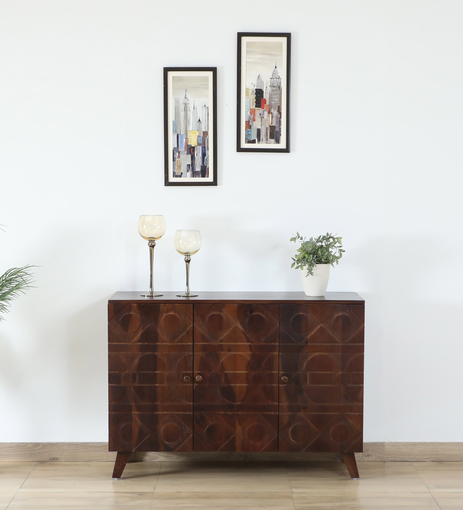 Princeton Sheesham Wood Cabinet In Provincial Teak Finish