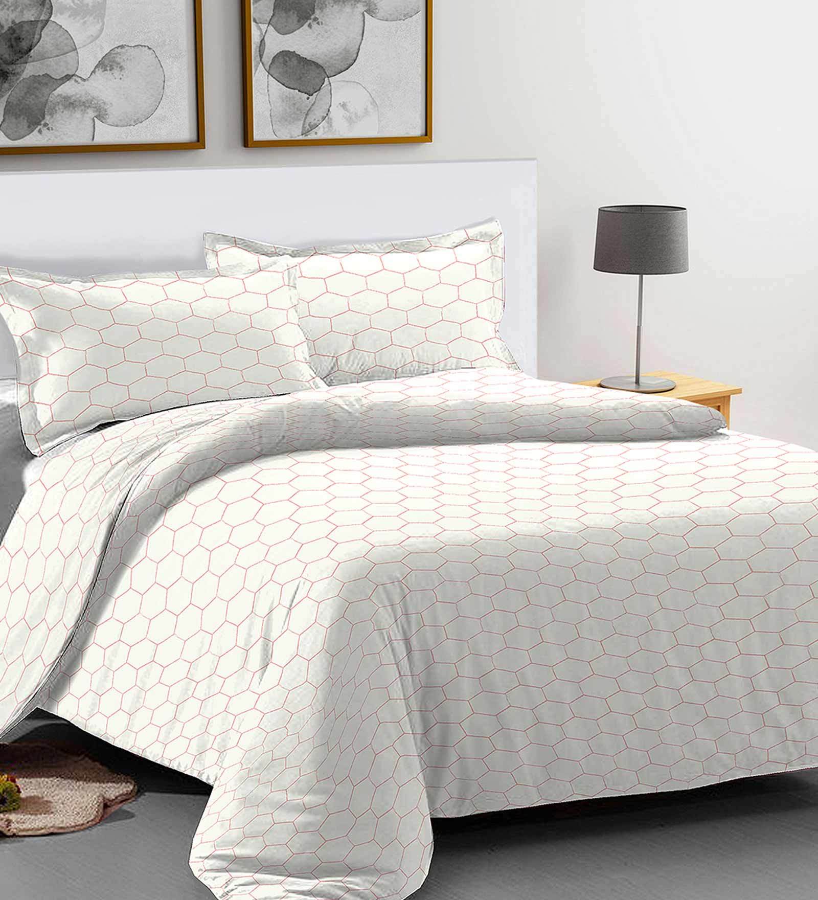 Print Collection Cotton 200TC Double Bedsheet With 2 Pillow Covers