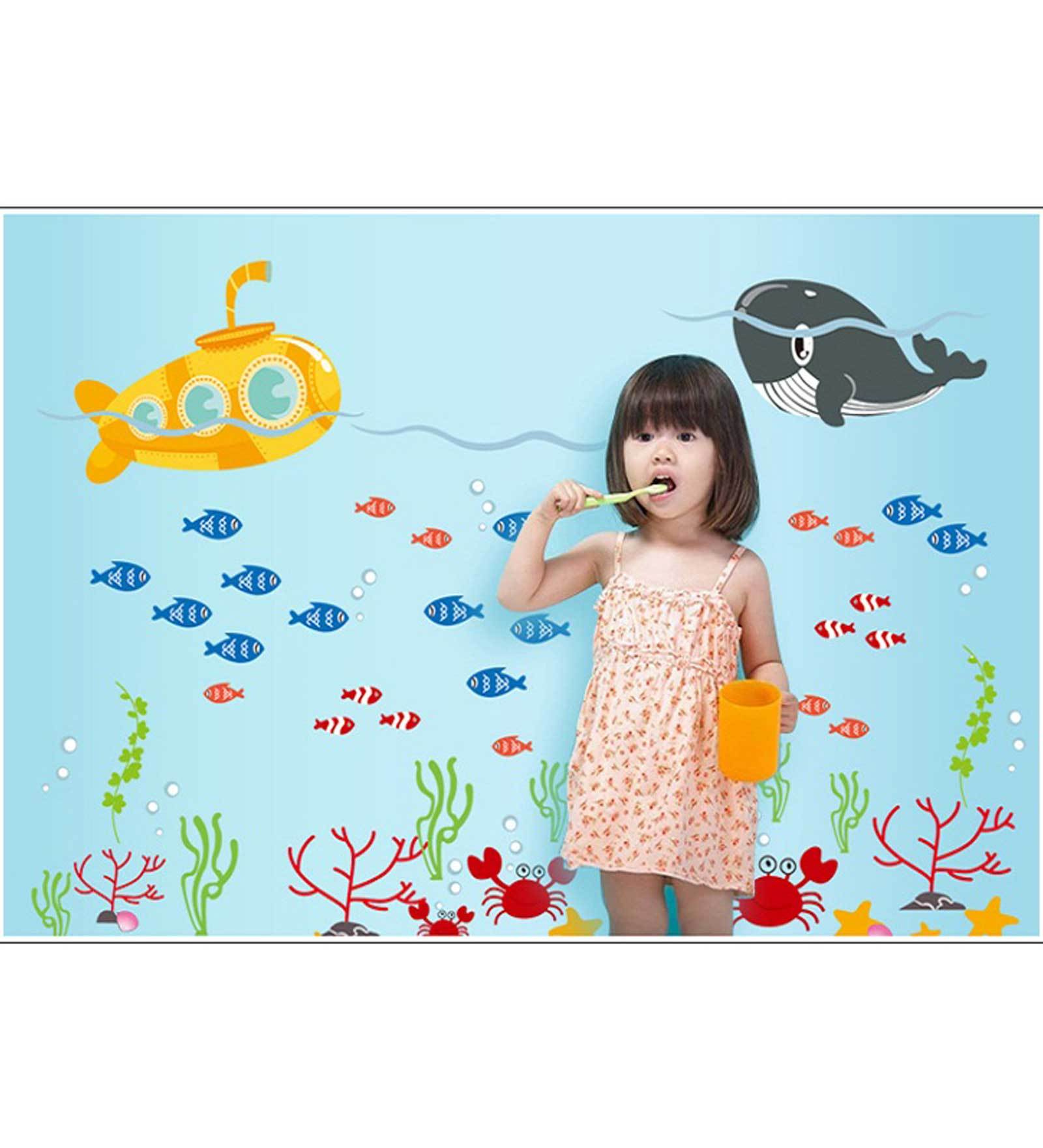 Fish In Sea For Bathroom Wall Sticker