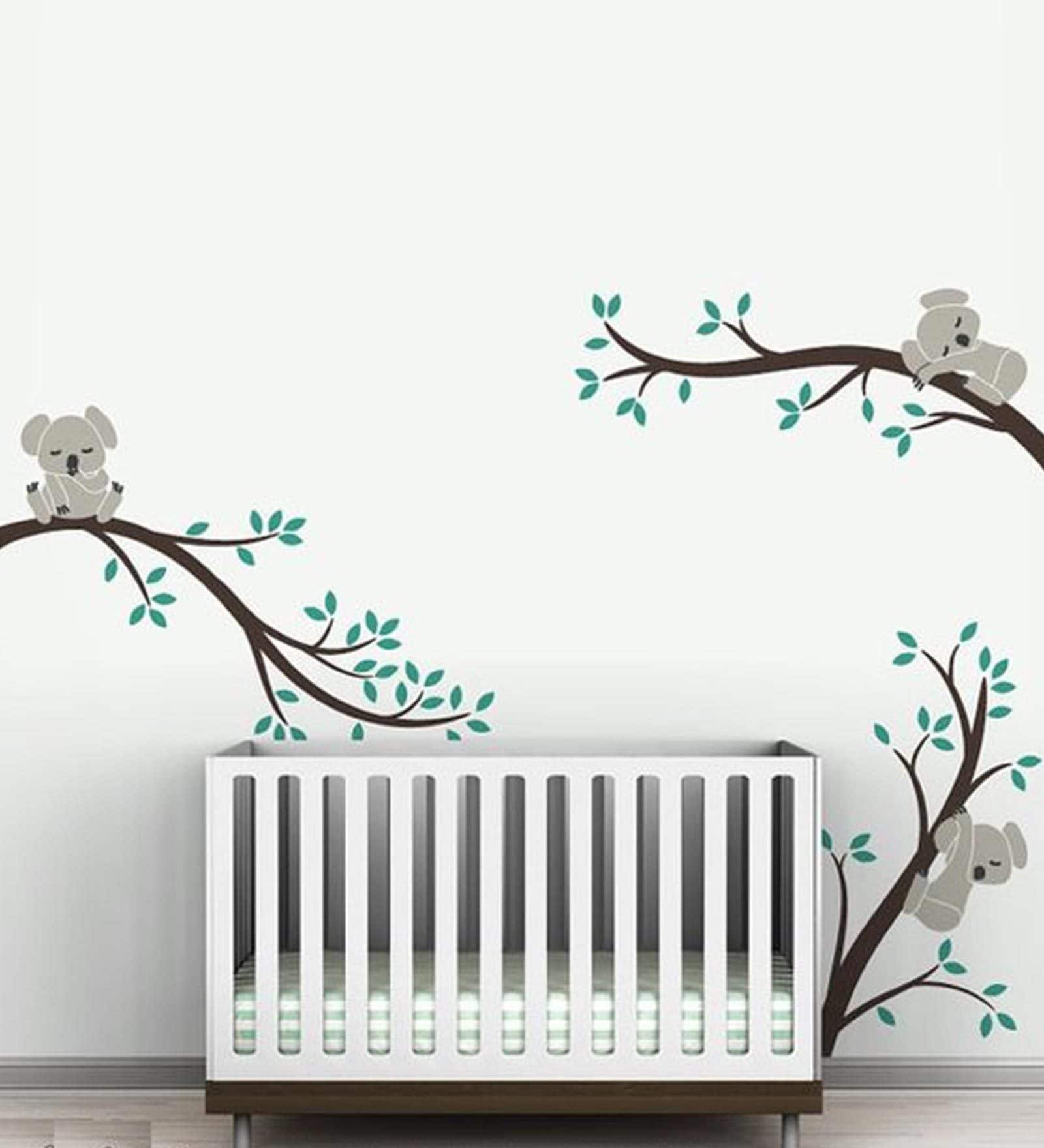 Cute Koalas Valtos On Tree Branches Wall Sticker