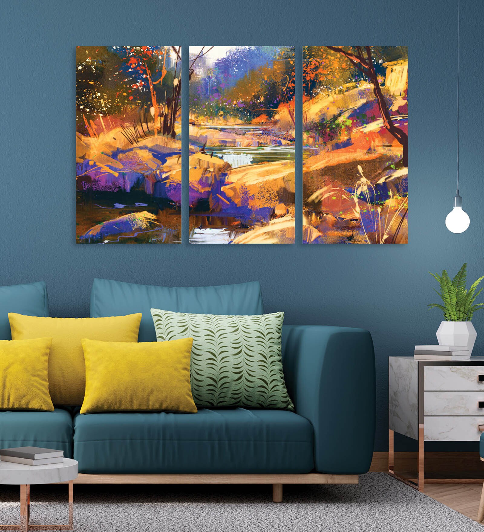 Dream Multicolour Canvas Framed Art Panels Set of 3