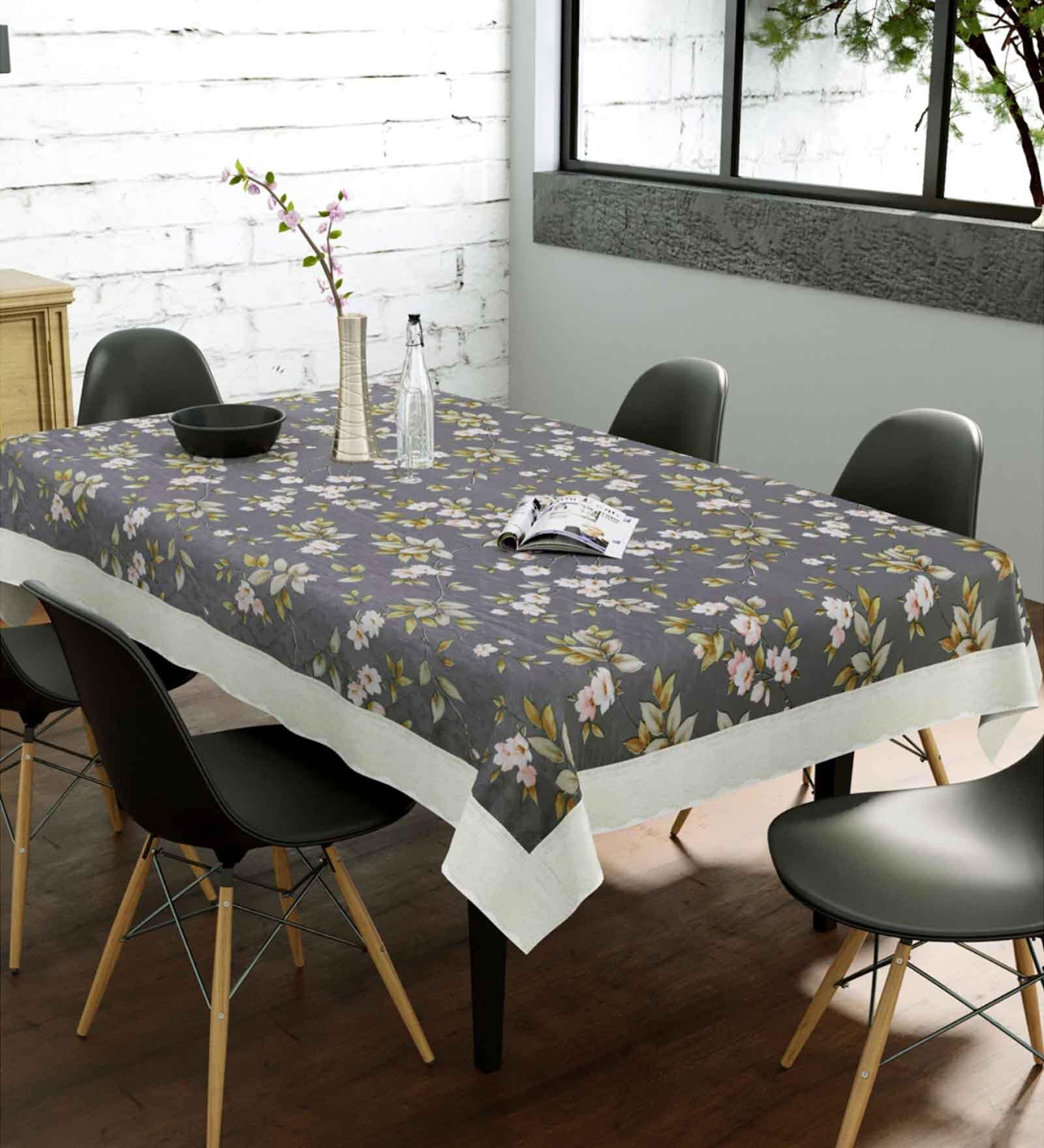 Printed Grey PVC 90 X 60 Inch Table Cloth