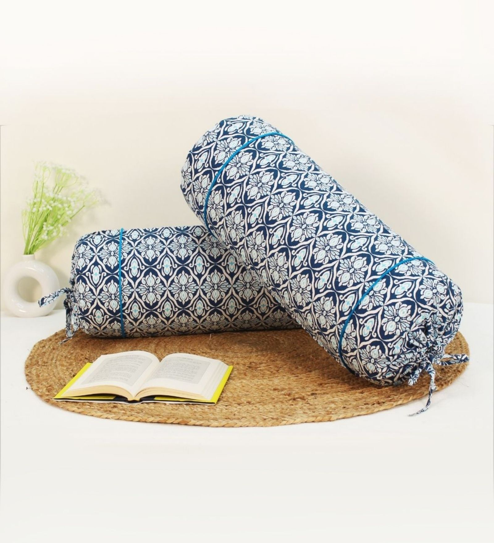 Printed Ikat Cotton 2 Pcs Bolster Cover set