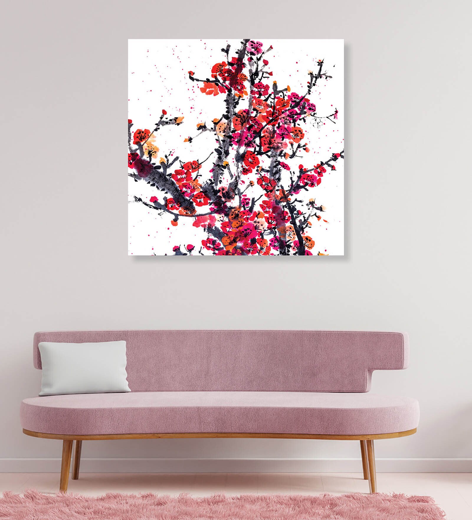 Printed Multicolor Abstract Flowers (Set Of 1) Canvas Wall