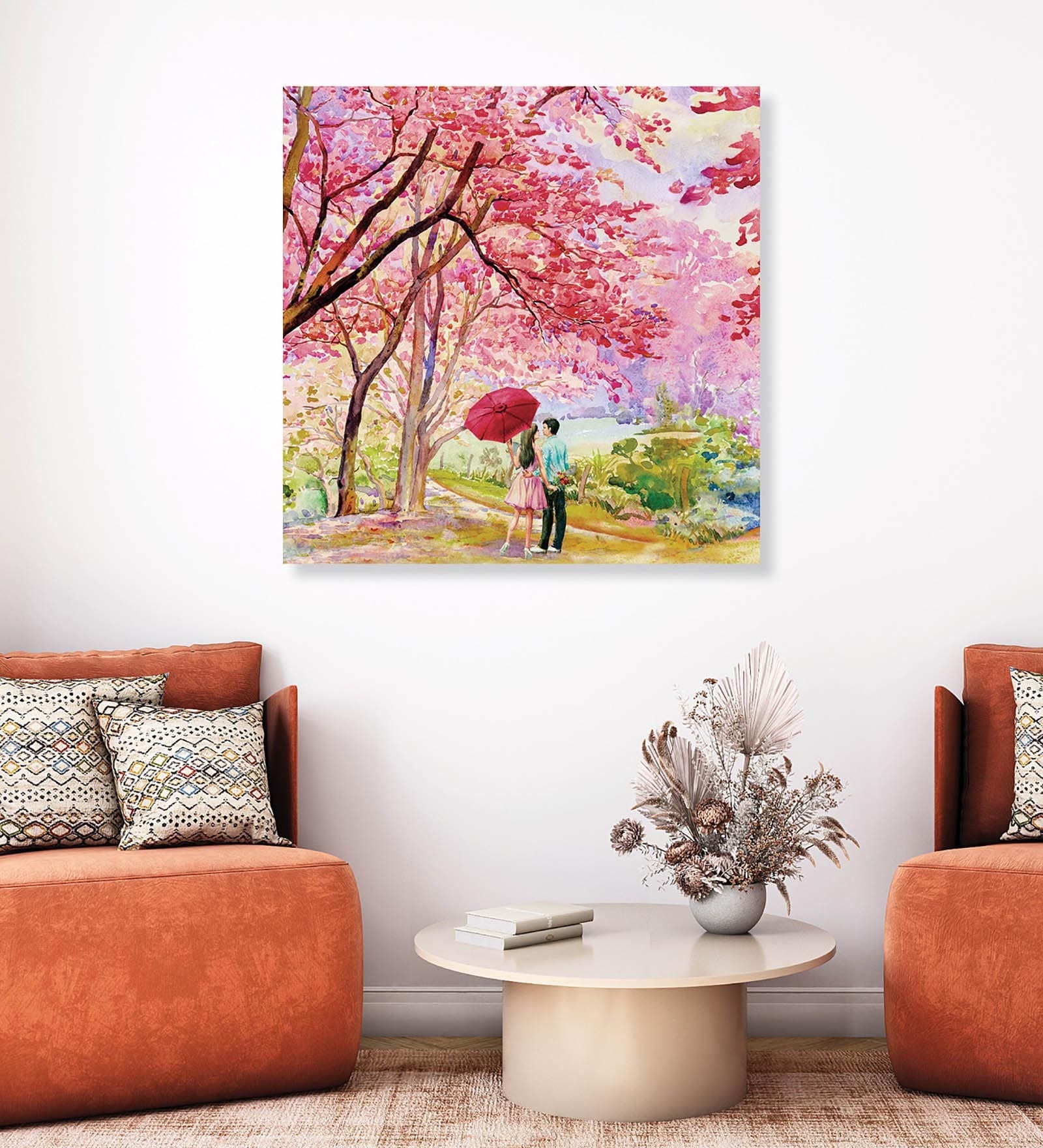 Printed Multicolor Beautiful Couple (Set Of 1) Canvas Wall