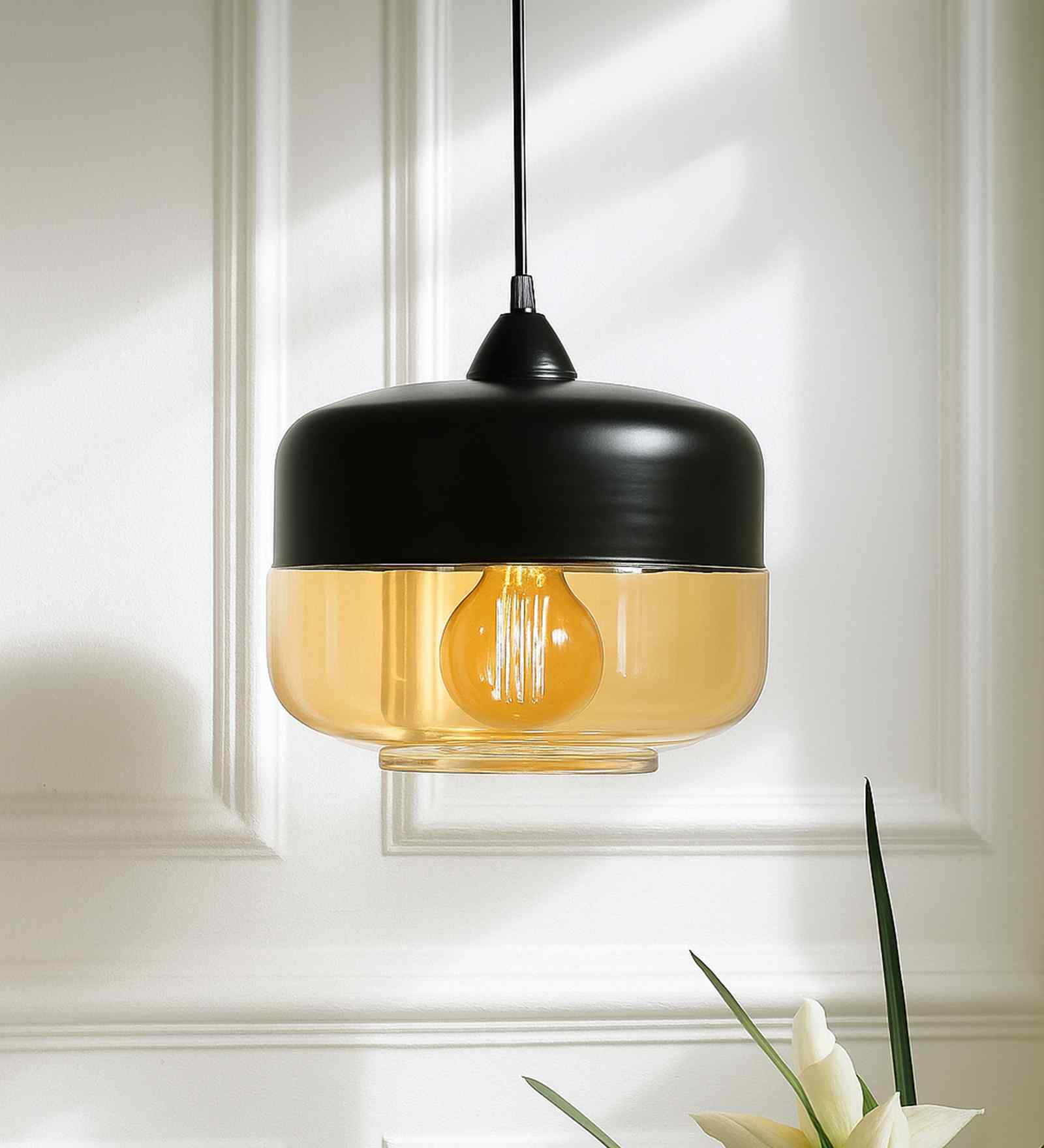 Prism Black Glass Hanging Light