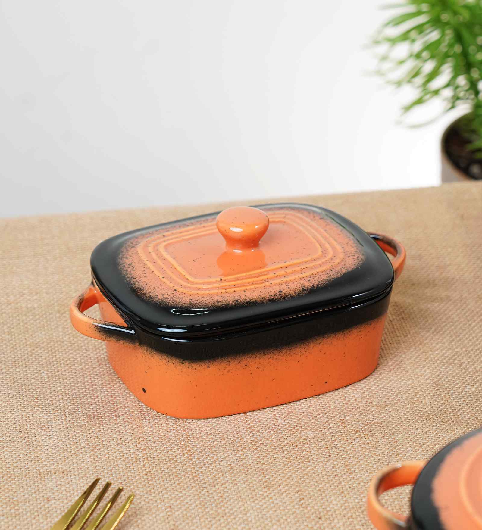 Prisma Rectangle Casserole   14cm | 400ml | Premium Porcelain Oven-to-Table Dish