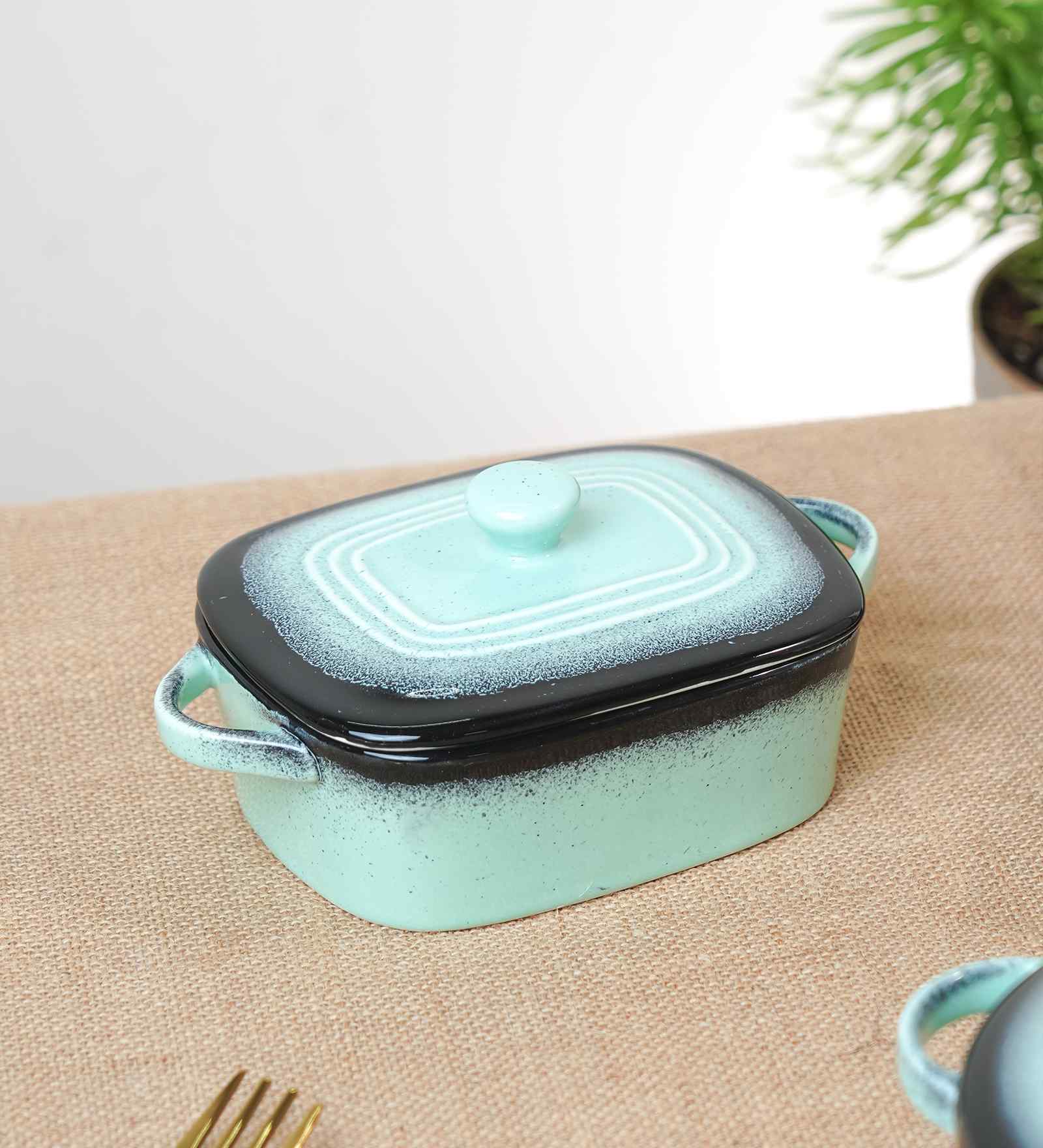 Prisma Rectangle Casserole   14cm | 400ml | Premium Porcelain Oven-to-Table Dish