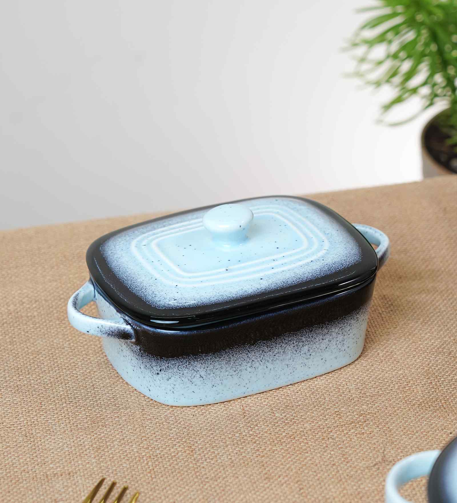 Prisma Rectangle Casserole   14cm | 400ml | Premium Porcelain Oven-to-Table Dish