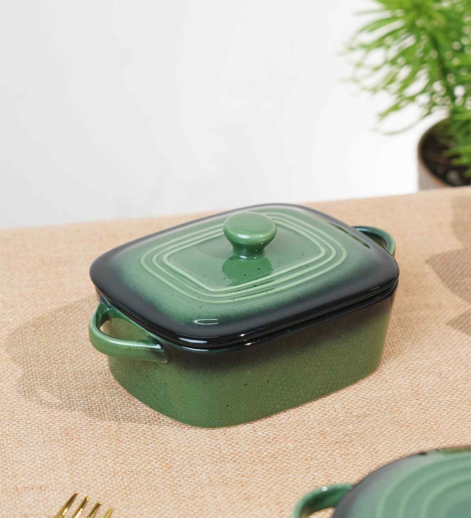 Prisma Rectangle Casserole   14cm | 400ml | Premium Porcelain Oven-to-Table Dish
