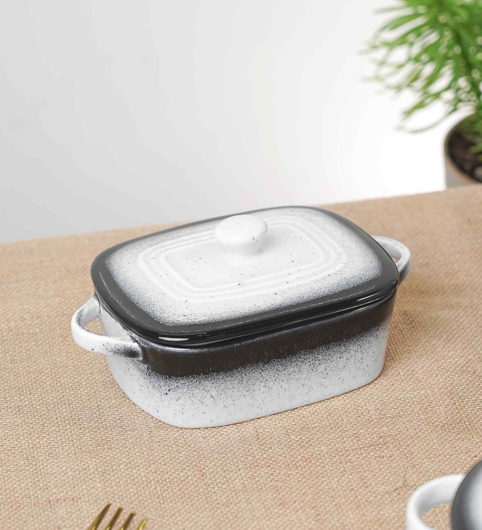 Prisma Rectangle Casserole   14cm | 400ml | Premium Porcelain Oven-to-Table Dish