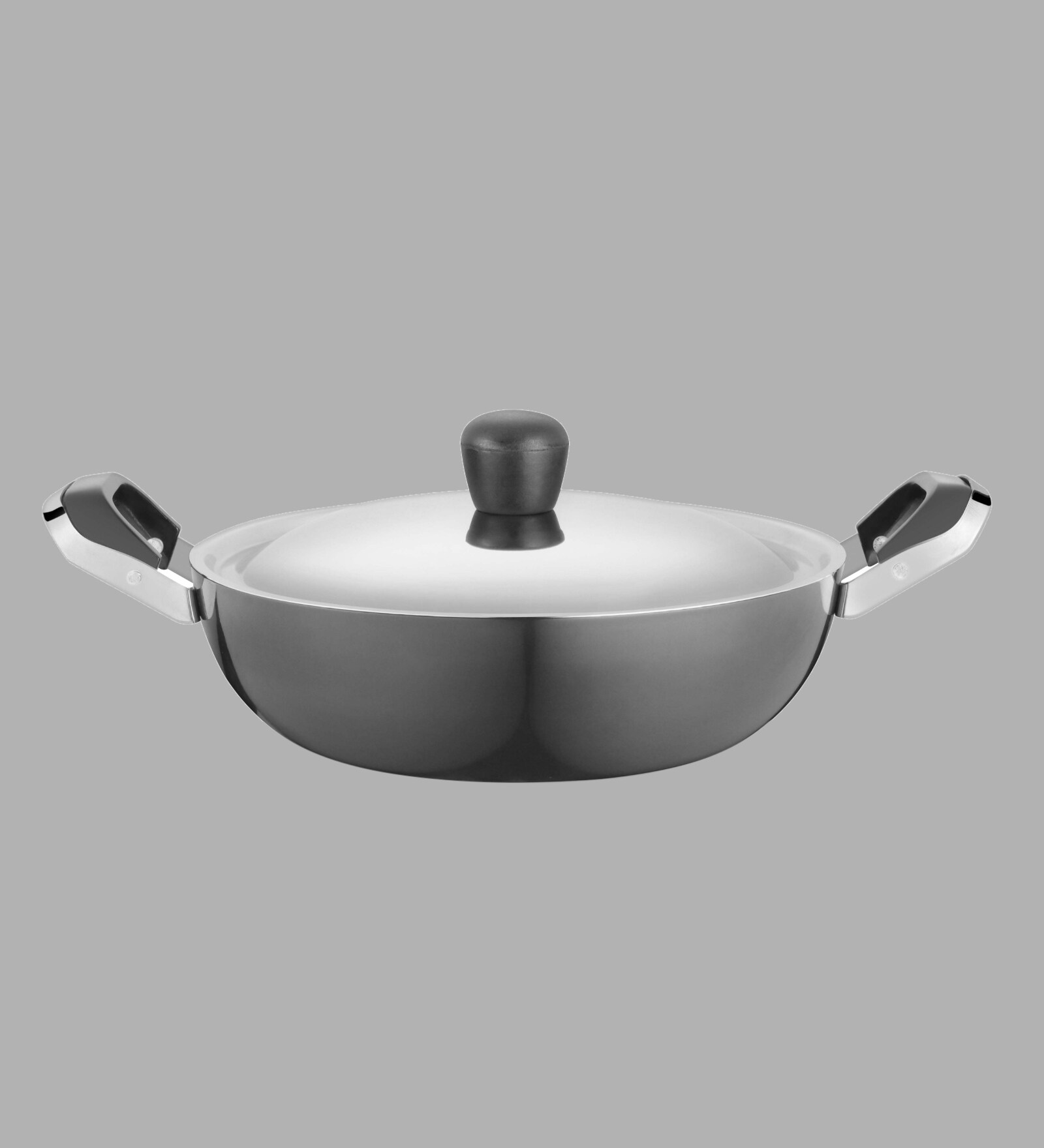 Home Creastions Hard Anodisad Ind Comp Kadahi With SS Lid- 3.5 Ltr