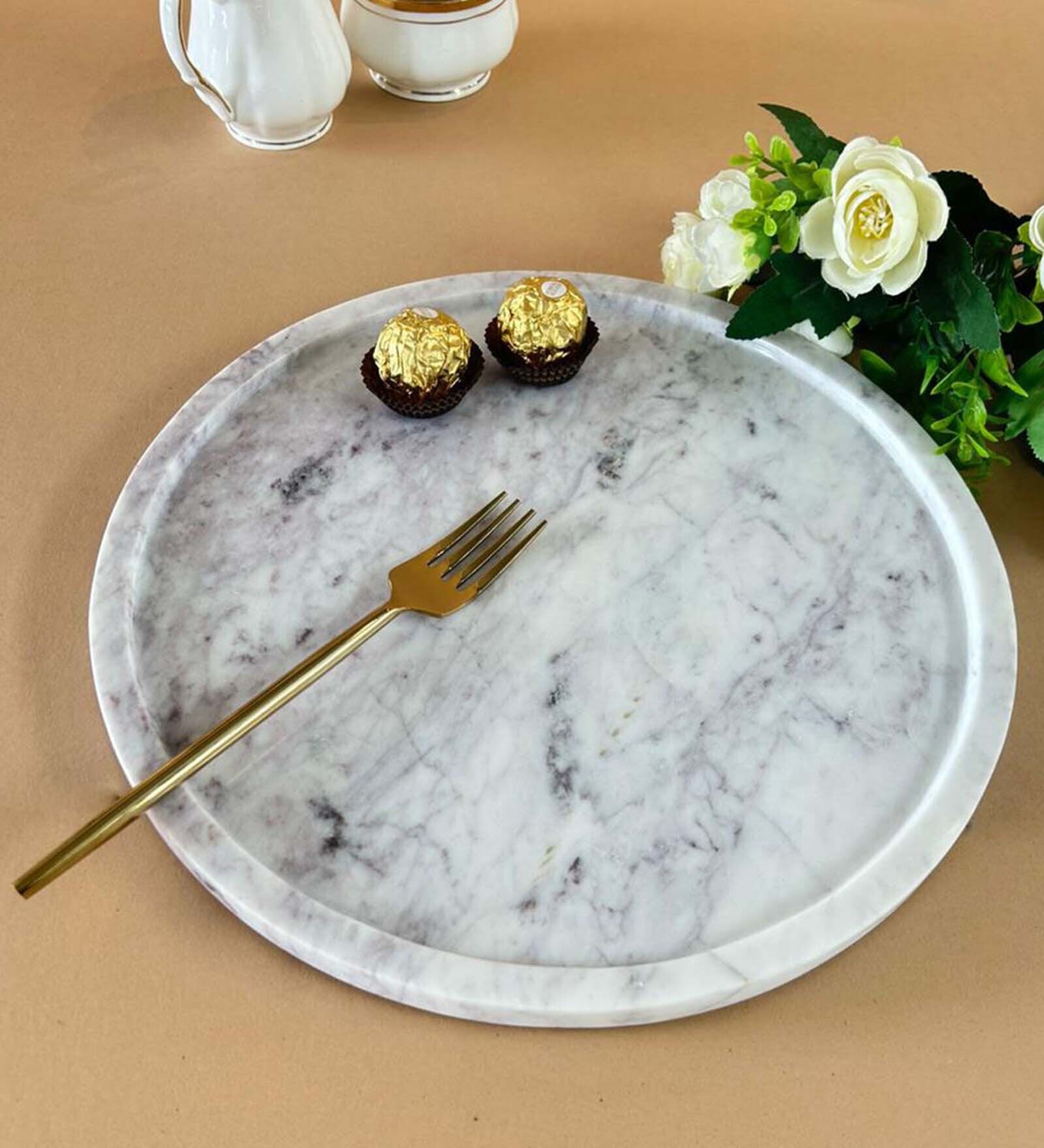 Prithvi Grey Marble Appetizer Platter