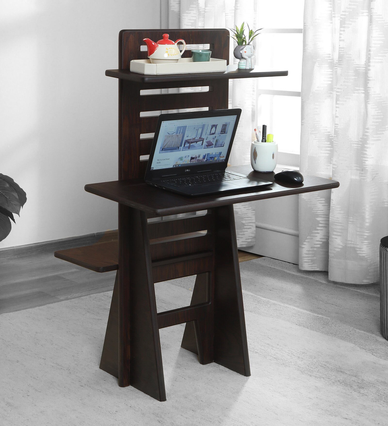 Pro Portable Portable Laptop Desk In Walnut Finish