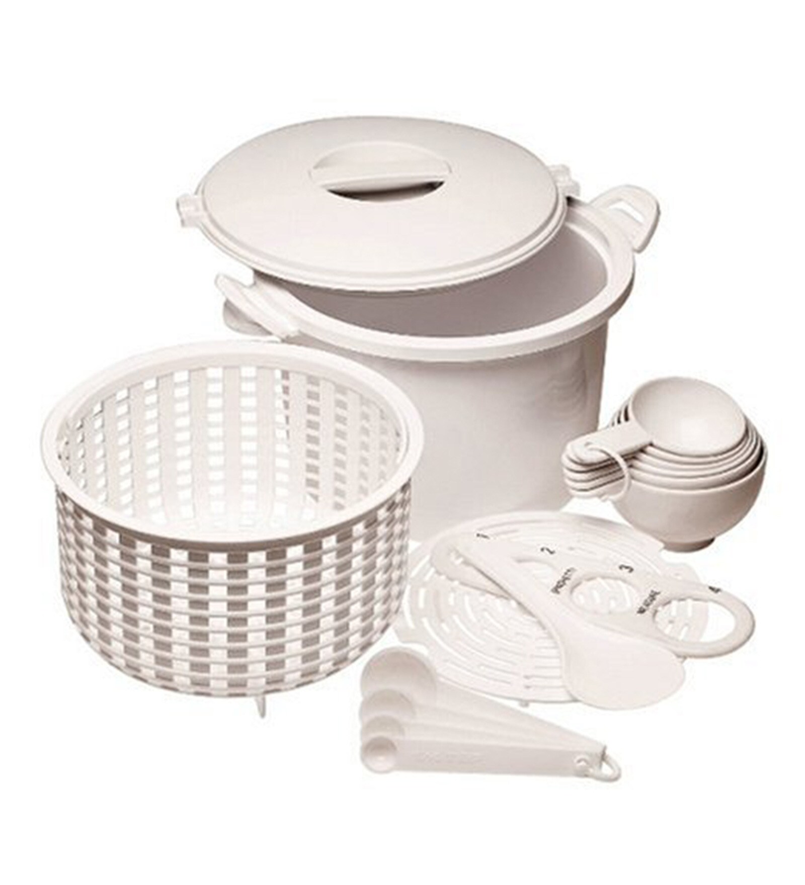 Progressive International Microwaveable Polypropylene Rice Pasta Cooker Set of 17