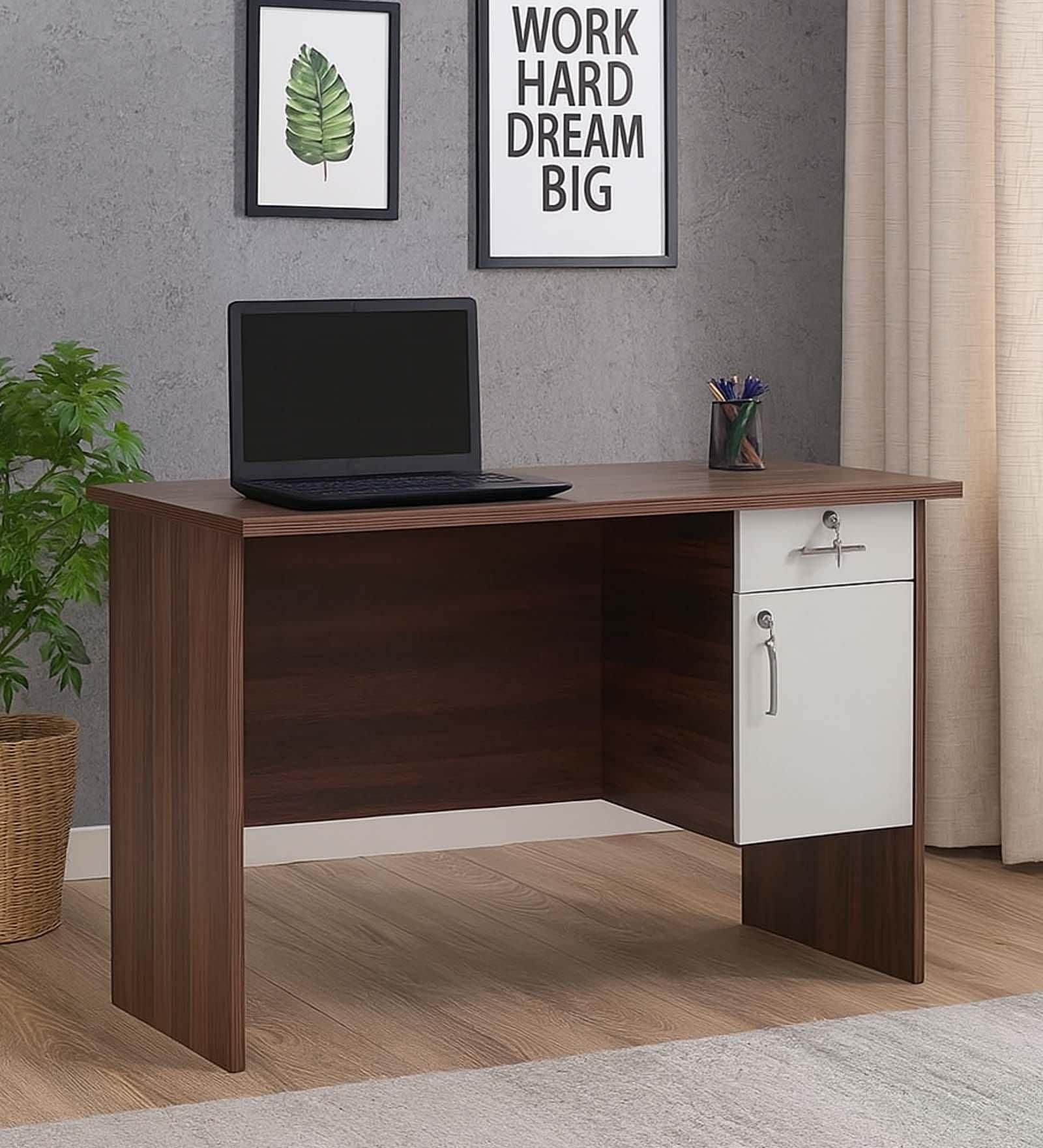 Proton Computer Table In Brown Finish