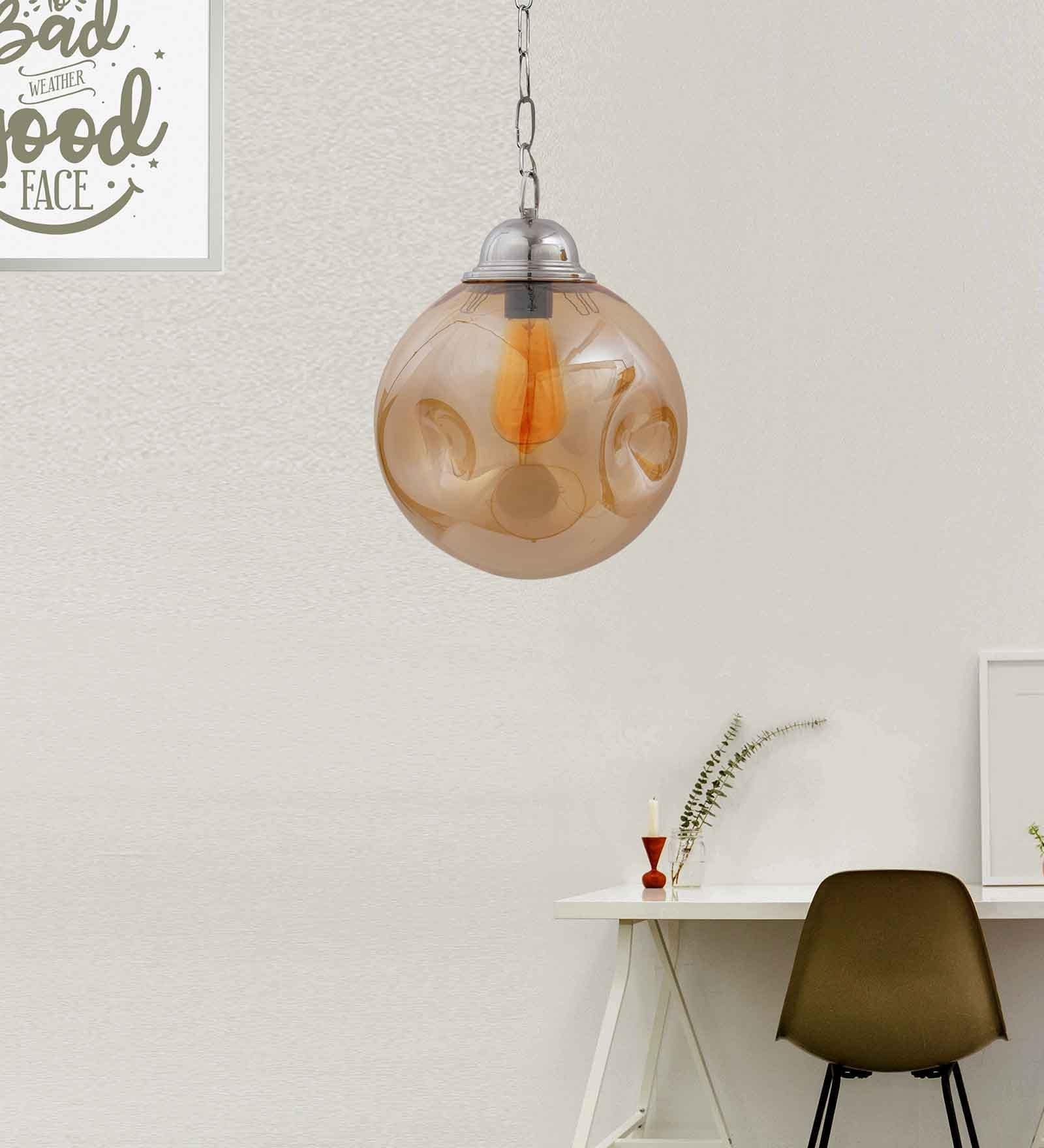 Noel Pruet Orange Glass Hanging Light