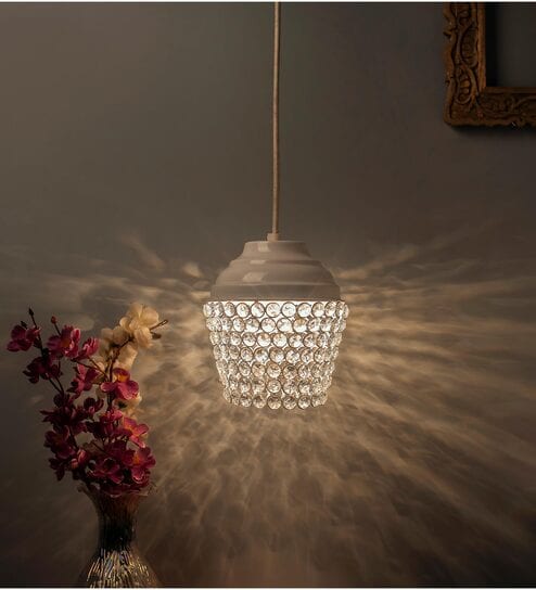 Prato White Metal Hanging Light