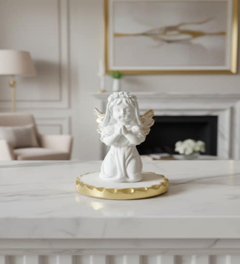 home arte Praying Baby Angel With Marble Base-picture-0