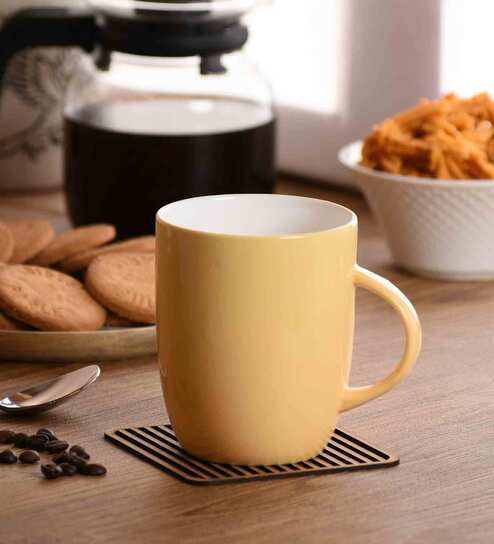 Premium 320ml Yellow Ceramic (Set of 2) Coffee Mug
