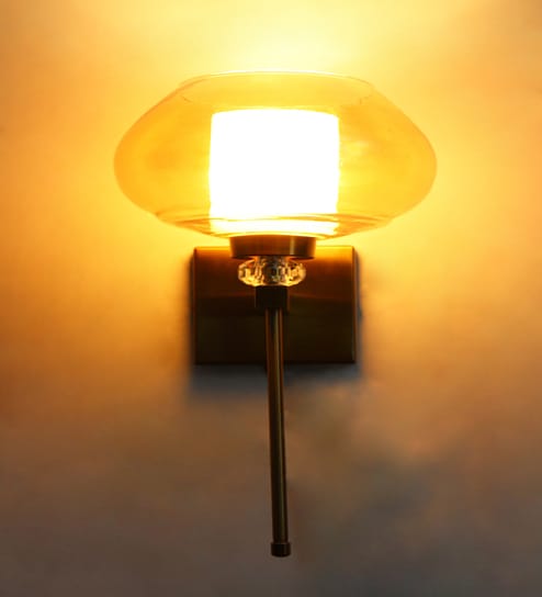 Premium Amber Kachori Glass Wall Sconce