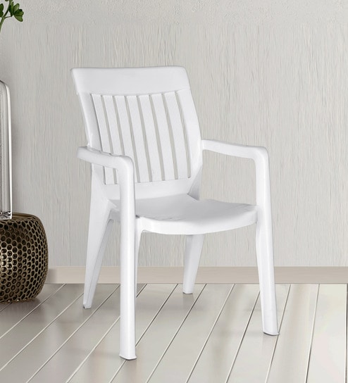 Premium Plastic Chair In White Colour By Italica Furniture