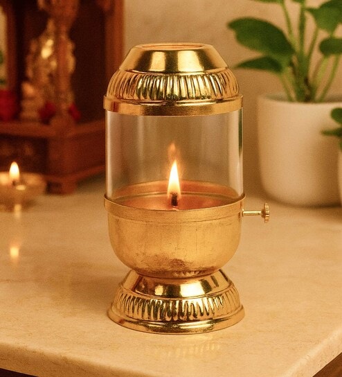 Golden Premium Brass Akhand Diya