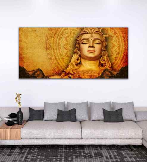 Premium Canvas Spiritual Lord Shiva Wall Painting