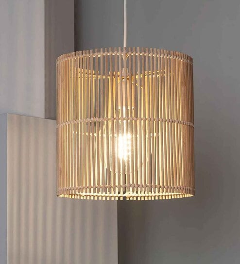 Premium Handmade Rattan Cane Pendant Hanging Light (Black & Natural)