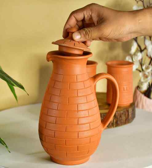 Premium Large Terracotta Jug for Water and Drinks