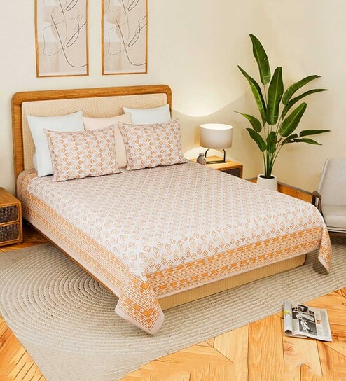 Premium Quality Soft Cotton Queen Size Bedsheet With Pillow Covers for Modern Bedroom Decor-image-11
