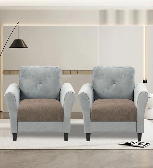 Taupe Rabbit Fur 1 Seater Sofa  Cover Pack of 2