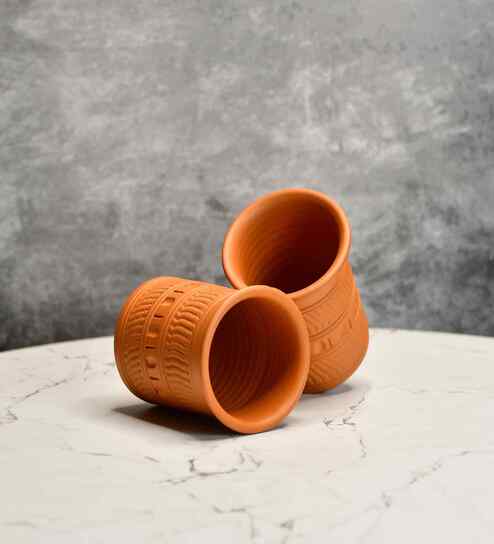 Premium Set of 2 Unglazed Terracotta tumbler