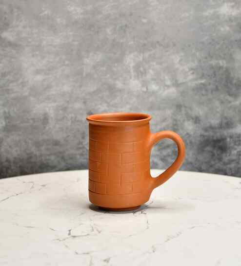 Premium Unglazed Terracotta imprinted Drink Mugs