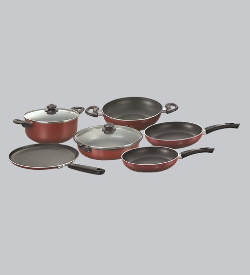 Buy Prestige Omega Deluxe Glass Induction Base Non Stick Red