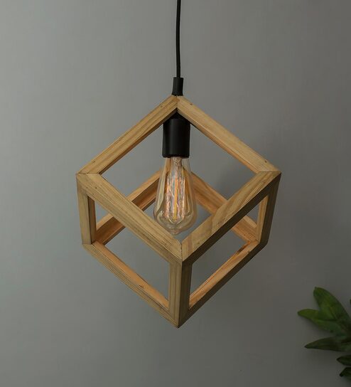 Presto Beige Wood Hanging Light