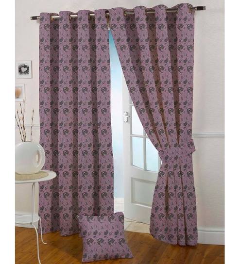 Buy Presto Pastel Purple Colour Jacquard Door Curtain 7 Ft Online