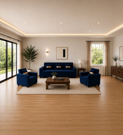 Prima (3+1+1) Sofa Set Sofa In Blue Color