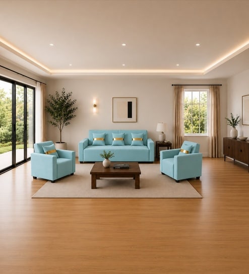 Prima (3+1+1) Sofa Set Sofa In Teal Color