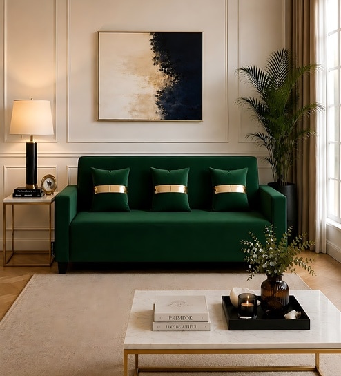 Prima 3 Seater Sofa In Green Color