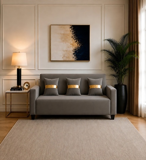 Prima 3 Seater Sofa In Grey Color