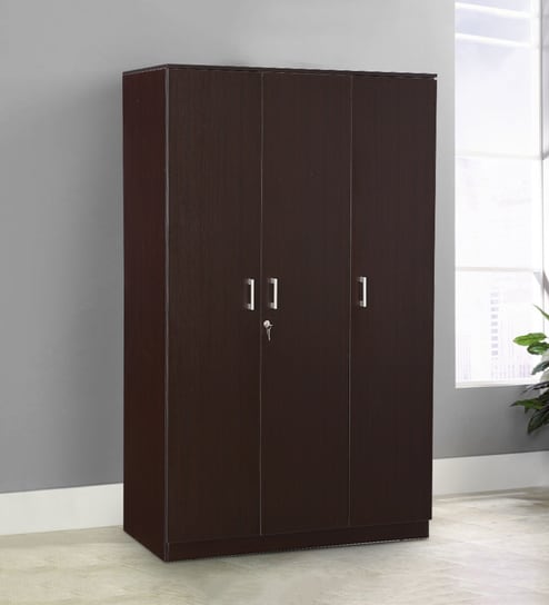 Buy Prime Three Door Wardrobe In Wenge Colour By Hometown Online