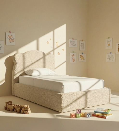 Princess Kids Twin Bed In Cream Colour