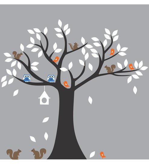 Buy Pvc Wall Stickers Beautiful Birds On Tree at 17% OFF by Print Mantras