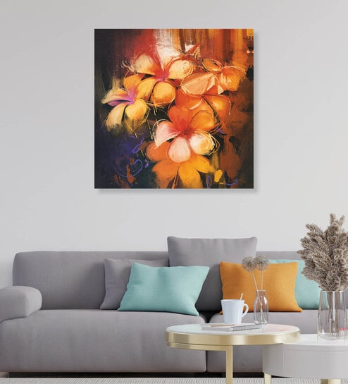 Printed Multicolor Floral (Set Of 1) Canvas Wall