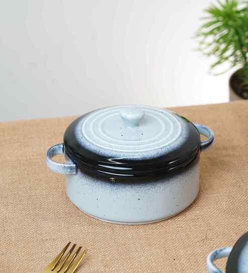 Prisma Round Casserole with Lid - 10cm | Fine Porcelain Cook and Serve Bowl | Elegant Kitchen Serveware