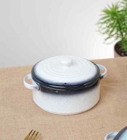 Prisma Round Casserole with Lid - 10cm | Fine Porcelain Cook and Serve Bowl | Elegant Kitchen Serveware