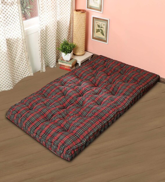 Buy Premium Quality Cotton Single Red 72x36 4\ Thick Mattress by Ira Mattress Online Single