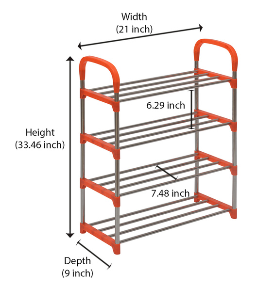 Buy Proxima Shoe Rack In Orange Colour By Nilkamal Online Open Shoe Racks Shoe Racks Furniture Pepperfry Product